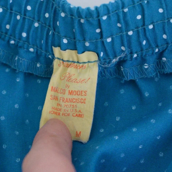 Vintage Malco Modes "Partners Please!" Blue Polka Dot Flowy Midi Skirt M - Picture 12 of 12